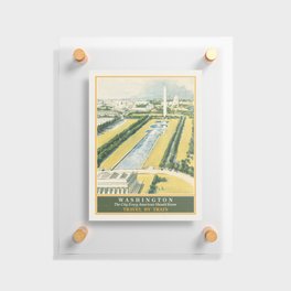 Washington DC Railroad Towards the Capitol Travel Poster Art Print Floating Acrylic Print