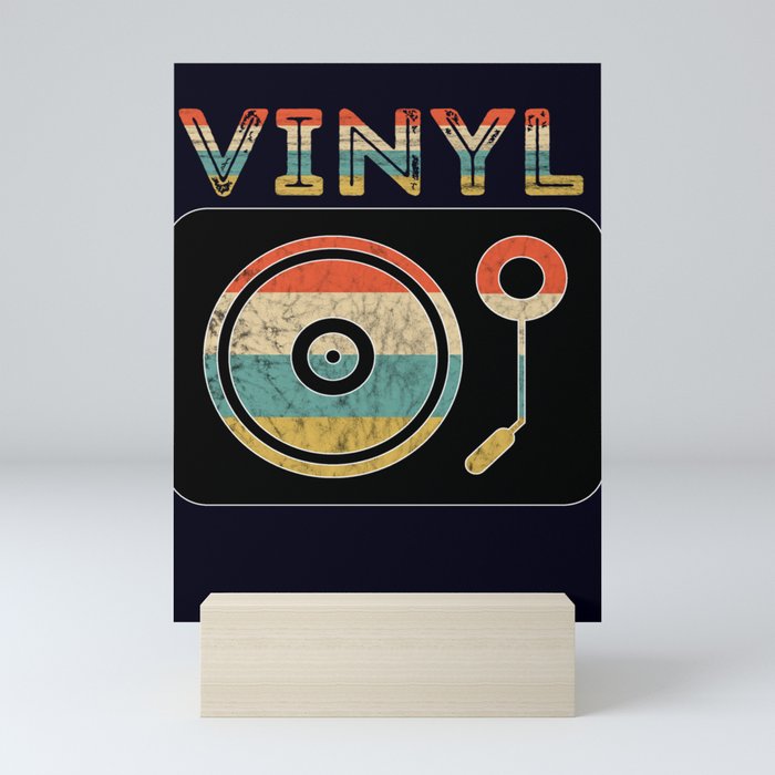 Vinyl Sunset DJ Turntable Old School Music Mini Art Print