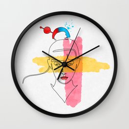 Minimal Line Art - Lady Wall Clock