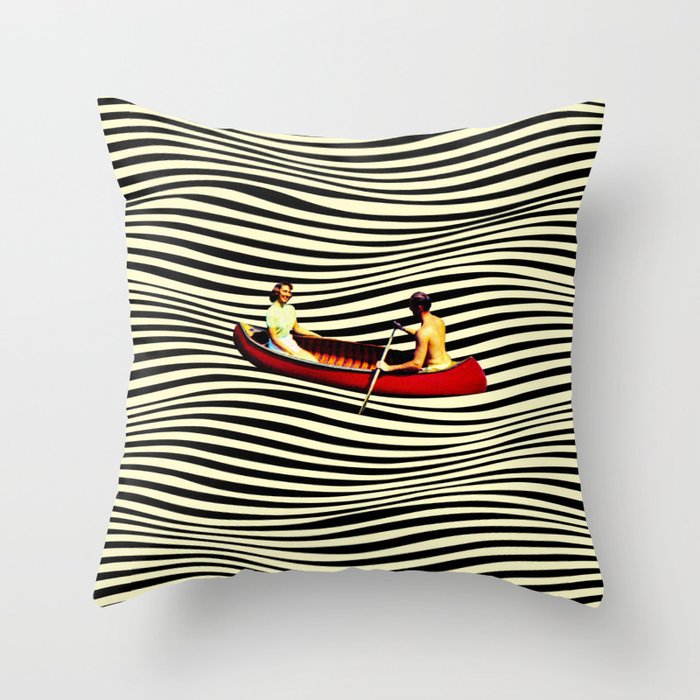 Illusionary Boat Ride Throw Pillow