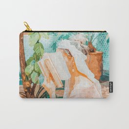 Turkish Reader | Morocco Travel Book Club | Modern Bohemian Woman Architecture | Watercolor Painting Carry-All Pouch