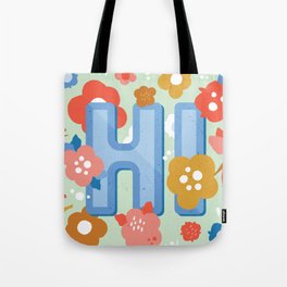 Mint Flowers Tote Bag