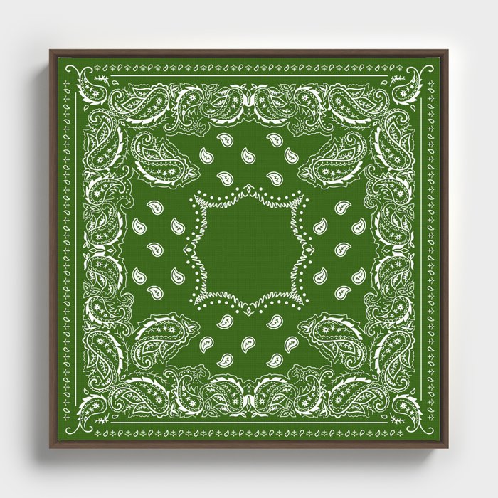 Bandana Green - Groovy  Framed Canvas