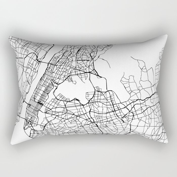 New York New York Street Map Minimal Rectangular Pillow