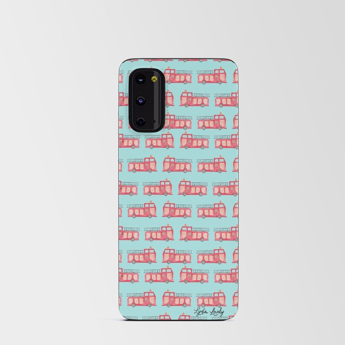 Fire fighter car- blue background Android Card Case