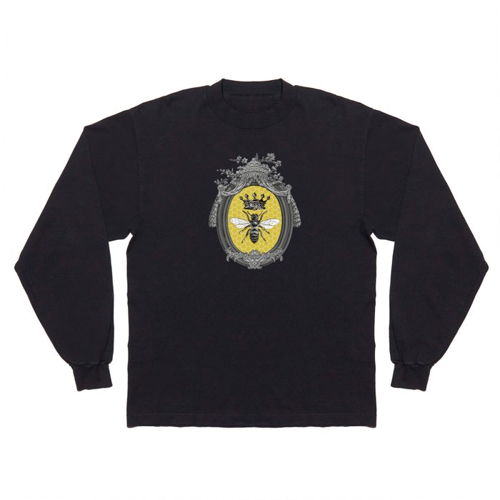 Queen Bee No. 3 | Vintage Bee with Crown | Honeycomb | Long Sleeve T Shirt