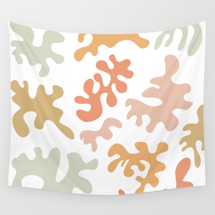 Colorful Beachy Squiggle Art Wall Tapestry
