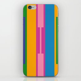 Colorful and Bold Geo Chain Geometric Color Block Stripes Vertical Pattern iPhone Skin