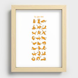 Cat Yoga Poses (Orange) Recessed Framed Print