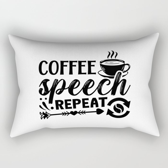 Mental Health Coffee Speech Repeat Anxiety Anxie Rectangular Pillow
