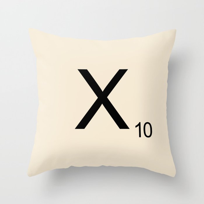 Scrabble Lettre X Letter Throw Pillow