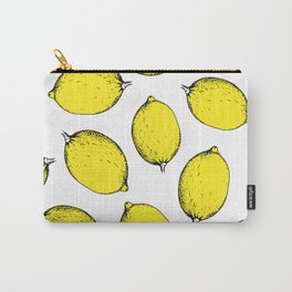 Yellow lemons. Pattern. Engraving Carry-All Pouch