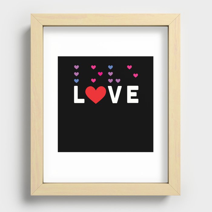 Visually Impaired Dots Heart Love Braille Recessed Framed Print