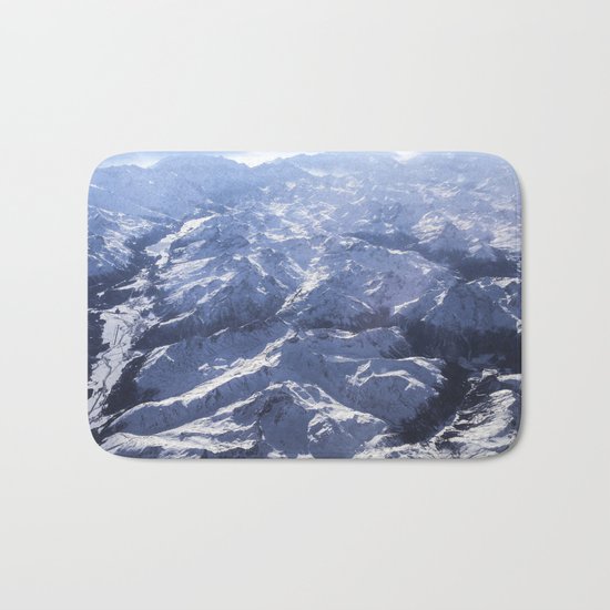 White mountains with snow winter nature Bath Mat