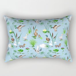 Nature,ducks art ,Goose,geese,Birds illustration,pattern  Rectangular Pillow