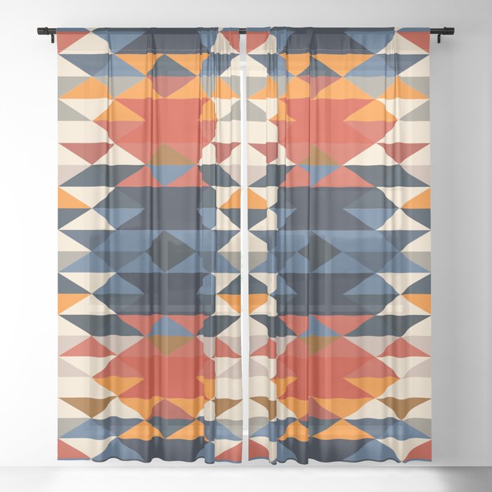 Southwestern Diamonds Sheer Curtain