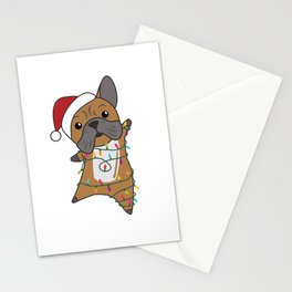 Bulldog Dogs Merry Christmas Winter Animals Stationery Card