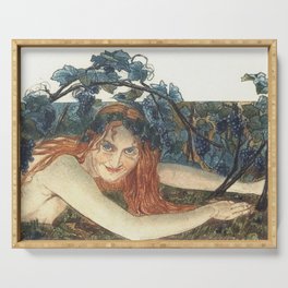 The Wine Of Lovers - Carlos Schwabe Serving Tray