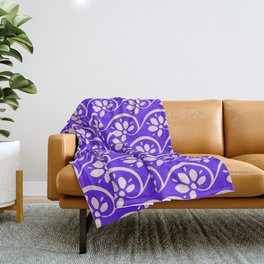 Purple Flower Throw Blanket