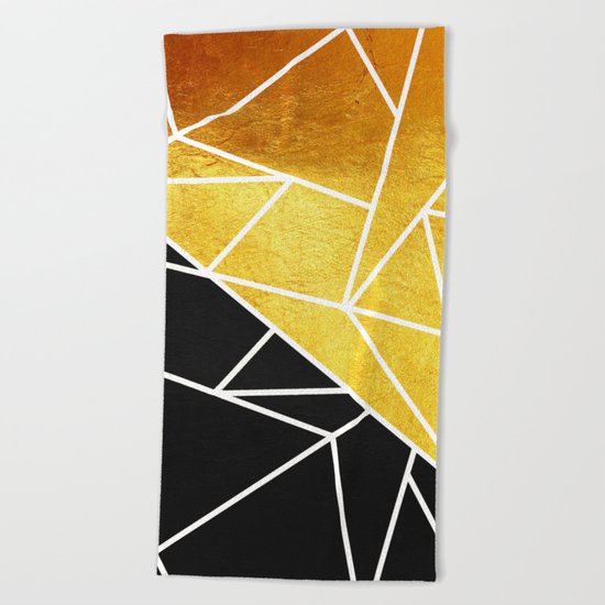 Coal and Gold Beach Towel