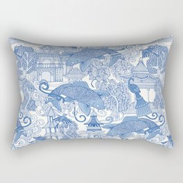 chinoiserie toile blue Rectangular Pillow