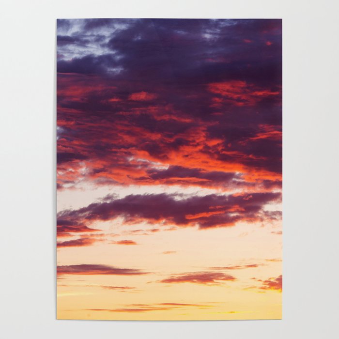 Sunset Clouds Red Blue Yellow Part 2 Poster