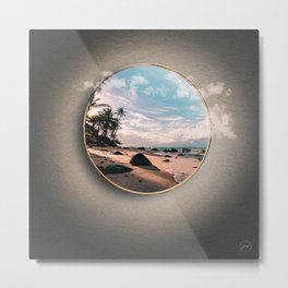 Portal Playa Metal Print | Color, Mar, Calma, Digital, Arte, Vacaciones, Sun, Beach, Sea, Palmeras 