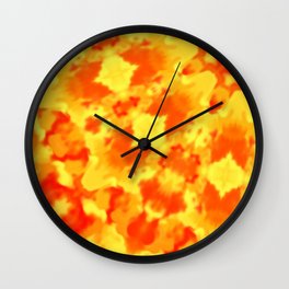 Fire Kaleidoscope 3 Wall Clock | Fire, Yellow, Red, Symmetry, Hot, Digital, Boldcolor, Abstract, Orange, Graphicdesign 