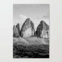Dolomites Black and White Canvas Print