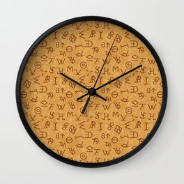 Cattle Brands on Leather Wall Clock