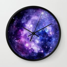 Galaxy Planet Purple Blue Space Wall Clock