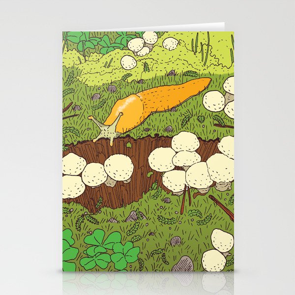 Banana Slug & Mushrooms Stationery Cards