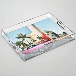 Pink Cadillac , Miami Beach Florida Acrylic Tray