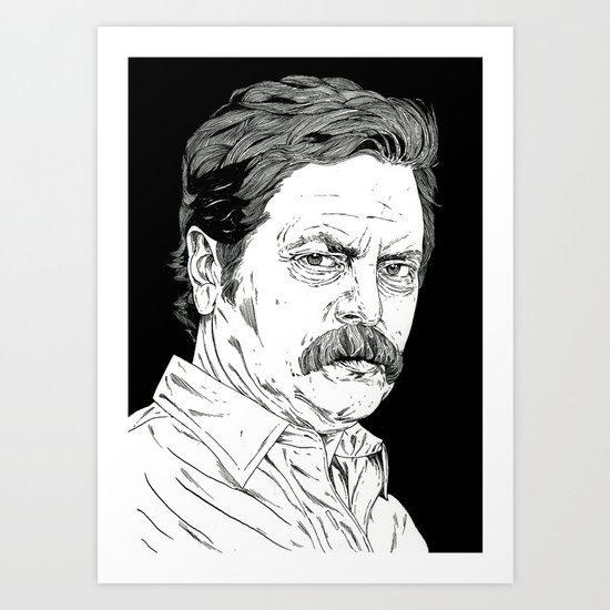 Ron Swanson Art Print