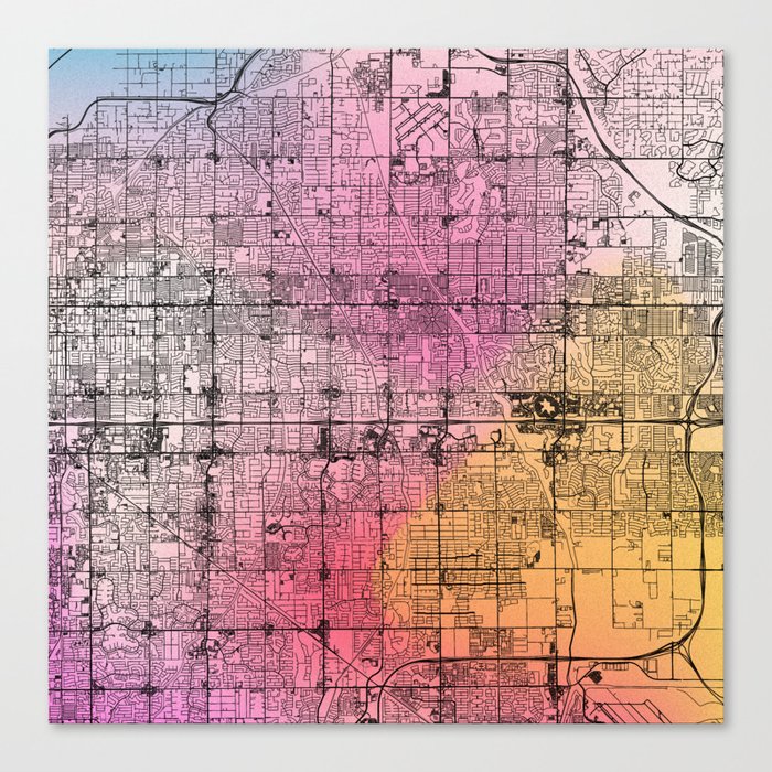 Colorful Mesa, USA City Map Canvas Print