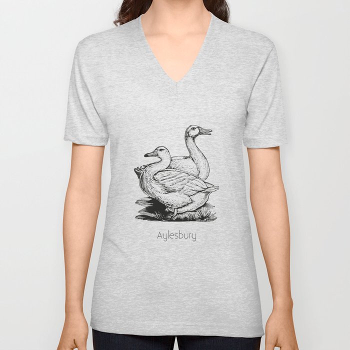 Aylesbury Duck | Animal Art Design V Neck T Shirt