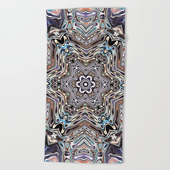 Colorful Kaleidoscopic Abstract Beach Towel