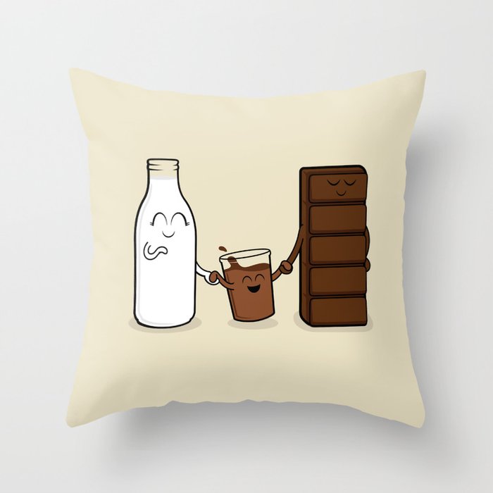 Chocolate + Milk Throw Pillow