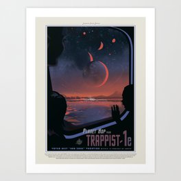  Retro Space Travel Poster NASA-Trappist. Art Print