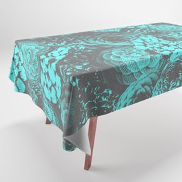 Moody Florals in Muted Aqua Tablecloth
