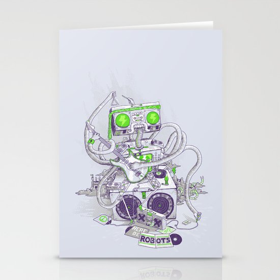 Hippy robot Stationery Cards