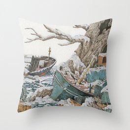 Lost Packages Throw Pillow