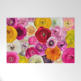 Ranunculus obsessed flower collage  Welcome Mat