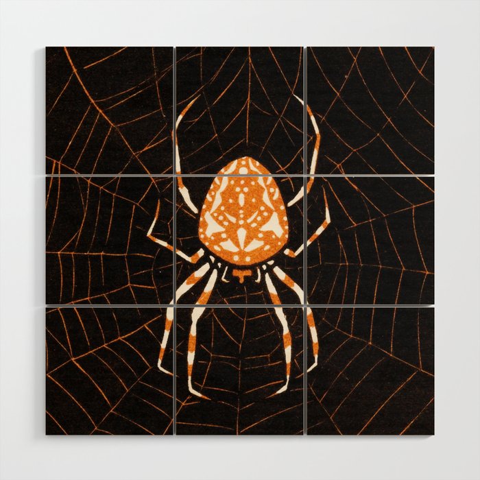Spider In A Web Wood Wall Art