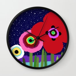 Starry Flower Wall Clock