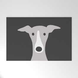 Cute Greyhound, Italian Greyhound or Whippet Cartoon Dog Welcome Mat