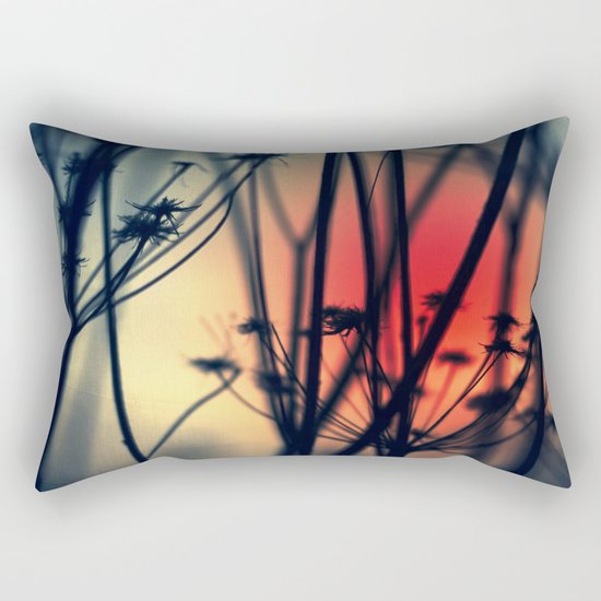 Shapes - dry weeds at sunrise Rectangular Pillow