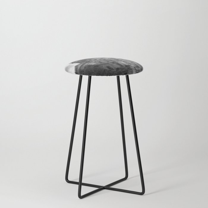 Berlin Black and White Photography Counter Stool