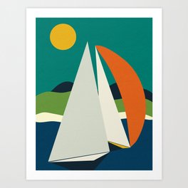 mid century sails Art Print