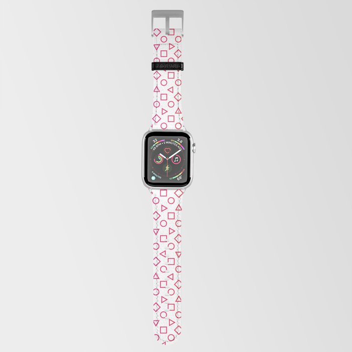 #PrideMonth Shape Design Outlines of rotating squares and triangle with circles pattern Apple Watch Band